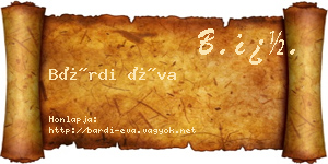 Bárdi Éva névjegykártya